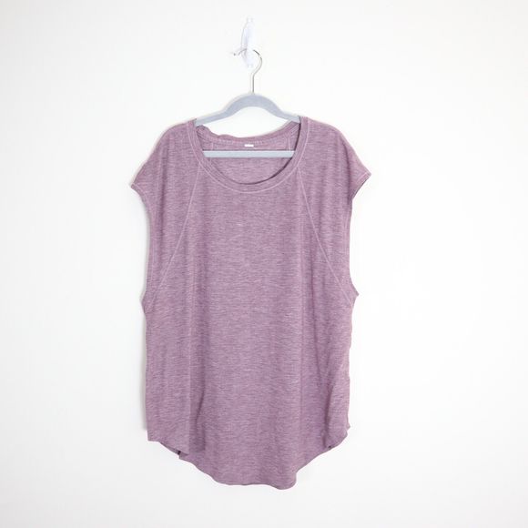 Lululemon Plank To Pike Short Sleeve Top Heathered Garnet Purple - Picture 2 of 10